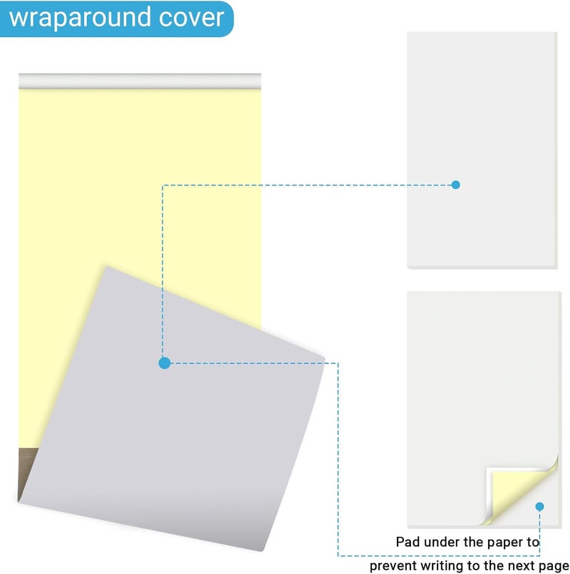 suituts 150 Sets 5.5X8.5 Inches Blank Carbonless Notepad, 2-Part Blank Carbonless Lab Notebook, Carbon Duplicate Copy Paper (50 Sets each Pad, 3 Pads) - Image 3